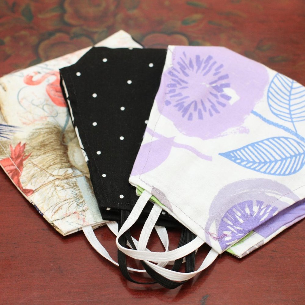 3 Pack 100% doubled cotton masks